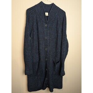 Cabi Women's "Trail Cardigan" Cotton Blend Long Button-Down Blue Sweater M #4276